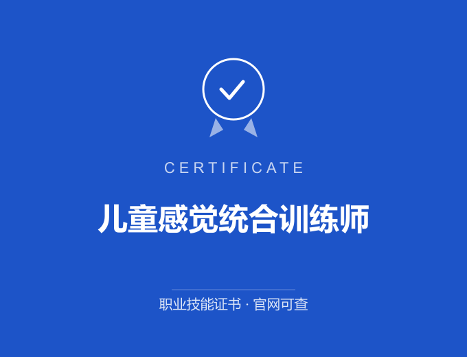 深圳儿童感觉统合训练师证书 蓝色证书封面 职业技能证书 发证机构官网可查