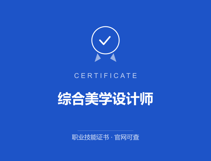 深圳综合美学设计师证书 蓝色证书封面 职业技能证书 发证机构官网可查